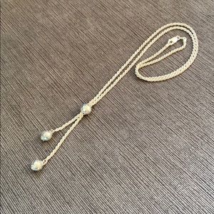 Vintage Sterling Faceted Bead Lariat Necklace